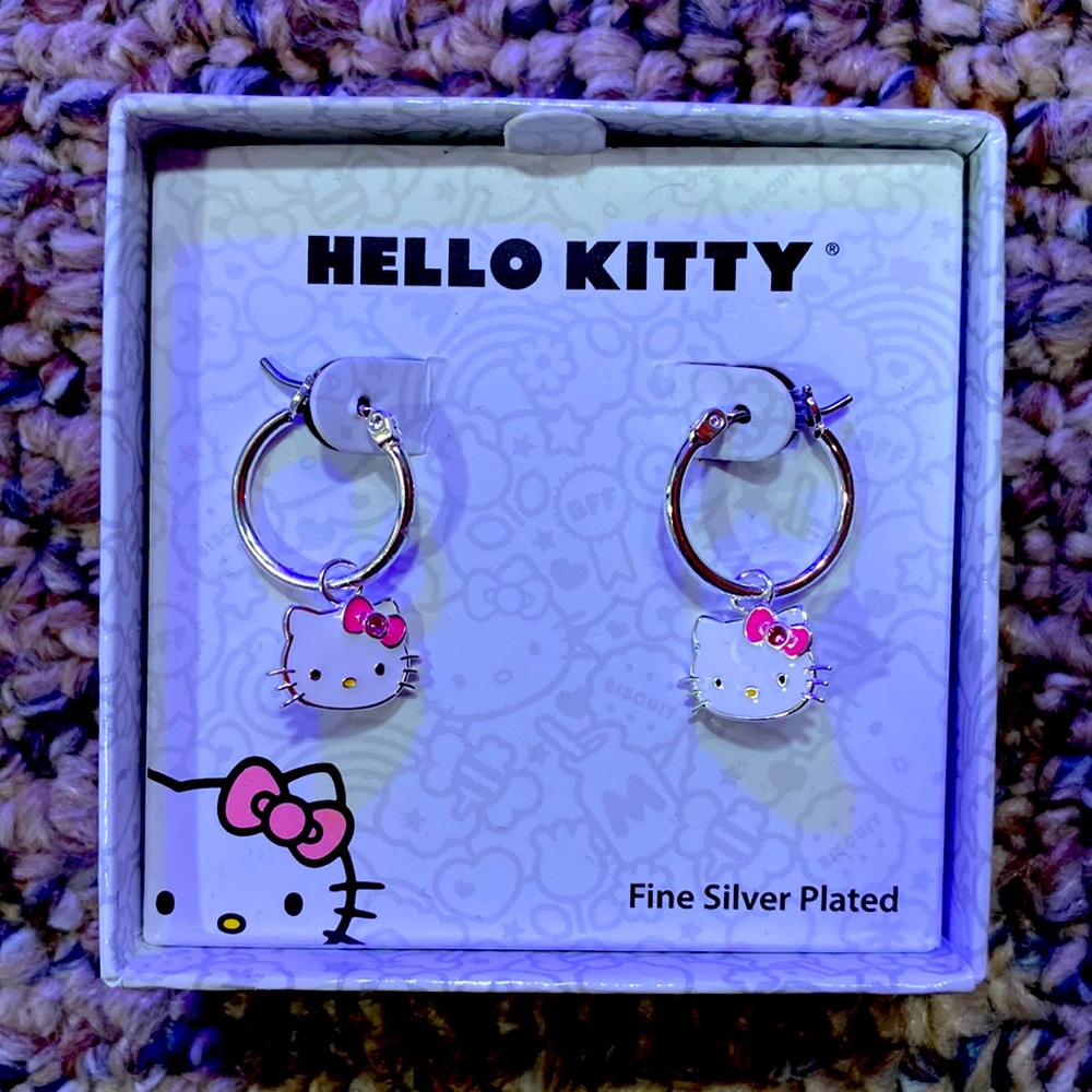 Hello kitty hoop earrings